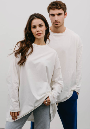 Лонгслів unisex mega oversize білий